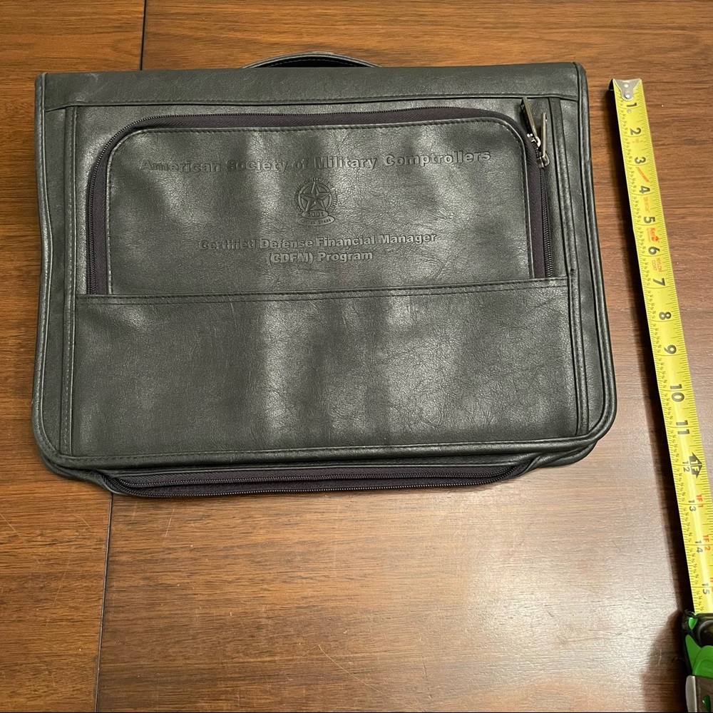 Leed's 3-Ring Binder Zippered Portfolio Briefcase Organizer Black Faux Leather